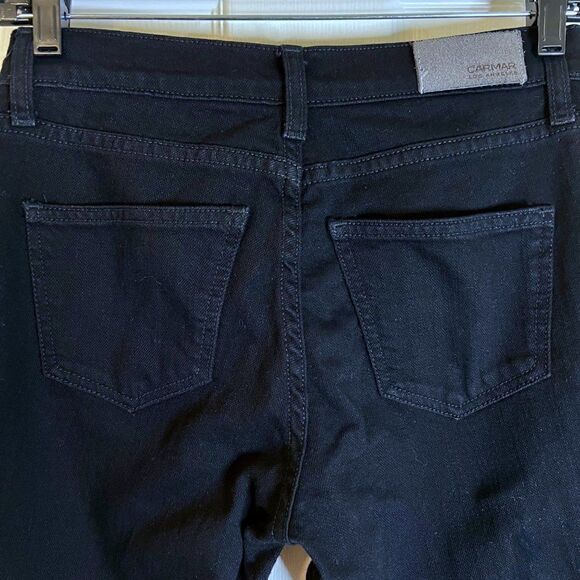 Carmar Denim Black Side Stripe/Zip Skinny Jeans sz 25 - Picture 3 of 8